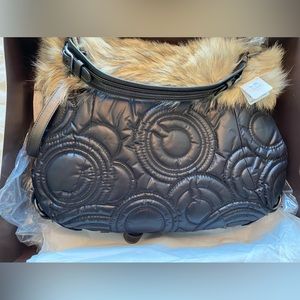 coach ski fur xl hobo bag BRAND NEW